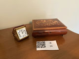 Sorrento Inlaid Wood Musical Jewelry Box & Ingraham Tavel Clock - thumbnail 1 of 14