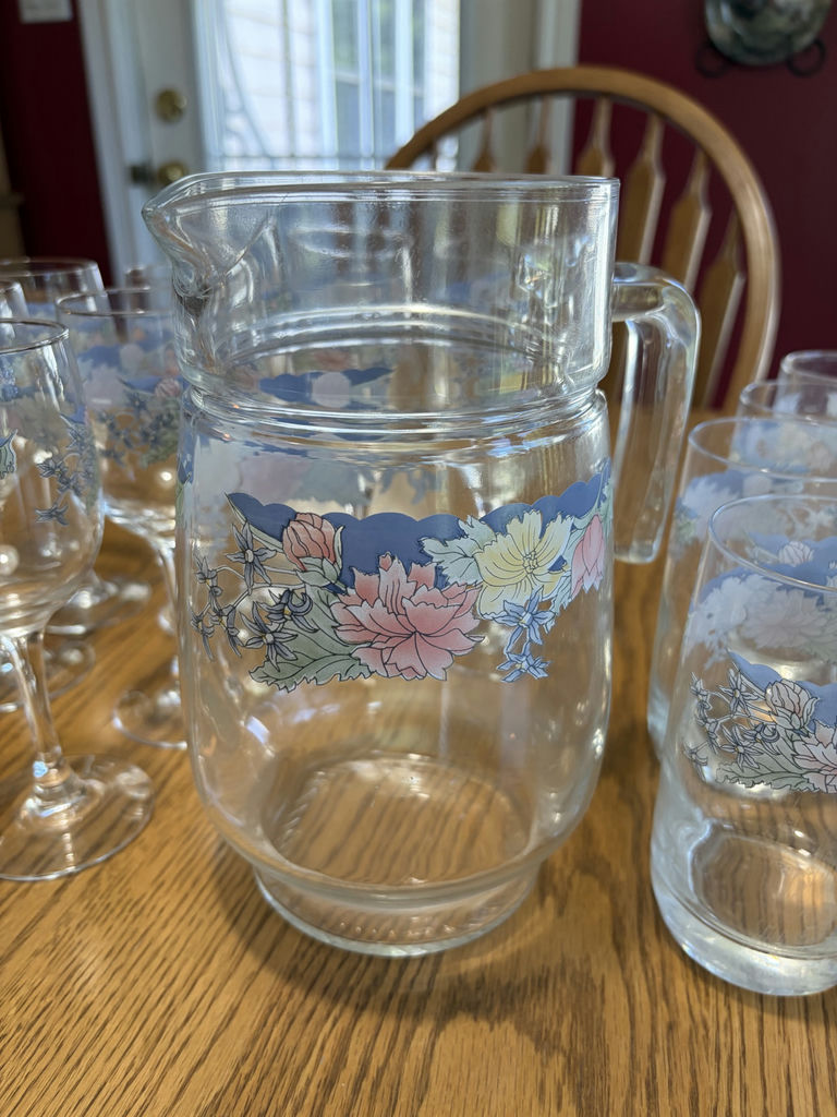 Vintage Arcopal “Florine” Glasses & Pitcher - image 2 of 10