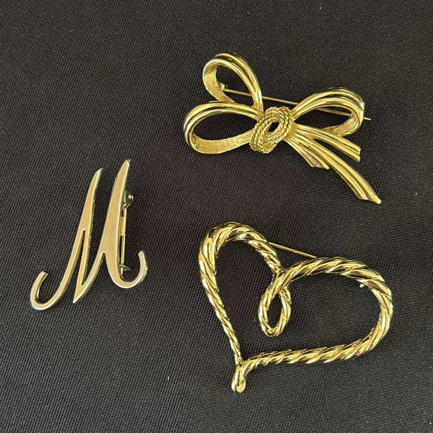 Assortment Of Gold Plated Brooches - image 3 of 11
