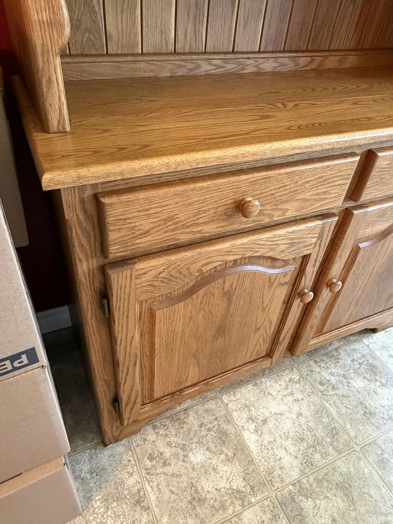 Solid Oak Buffet & Hutch - image 13 of 15
