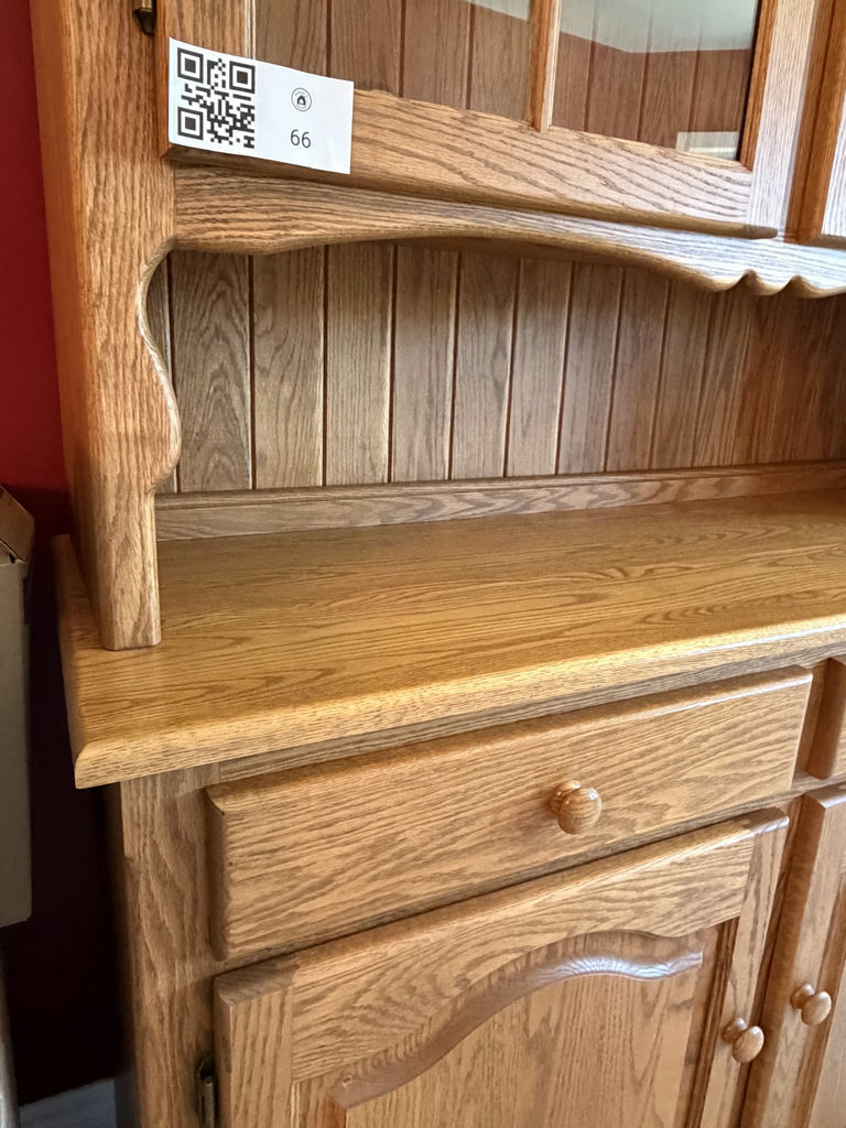 Solid Oak Buffet & Hutch - image 14 of 15
