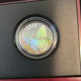 RCM Coins; 2006 Silvery Blue Butterfly and 1996 McIntosh Apple Proof Silver Dollar - thumbnail 2 of 10