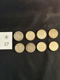 8 Silver 50 Cent Coins - thumbnail 1 of 19