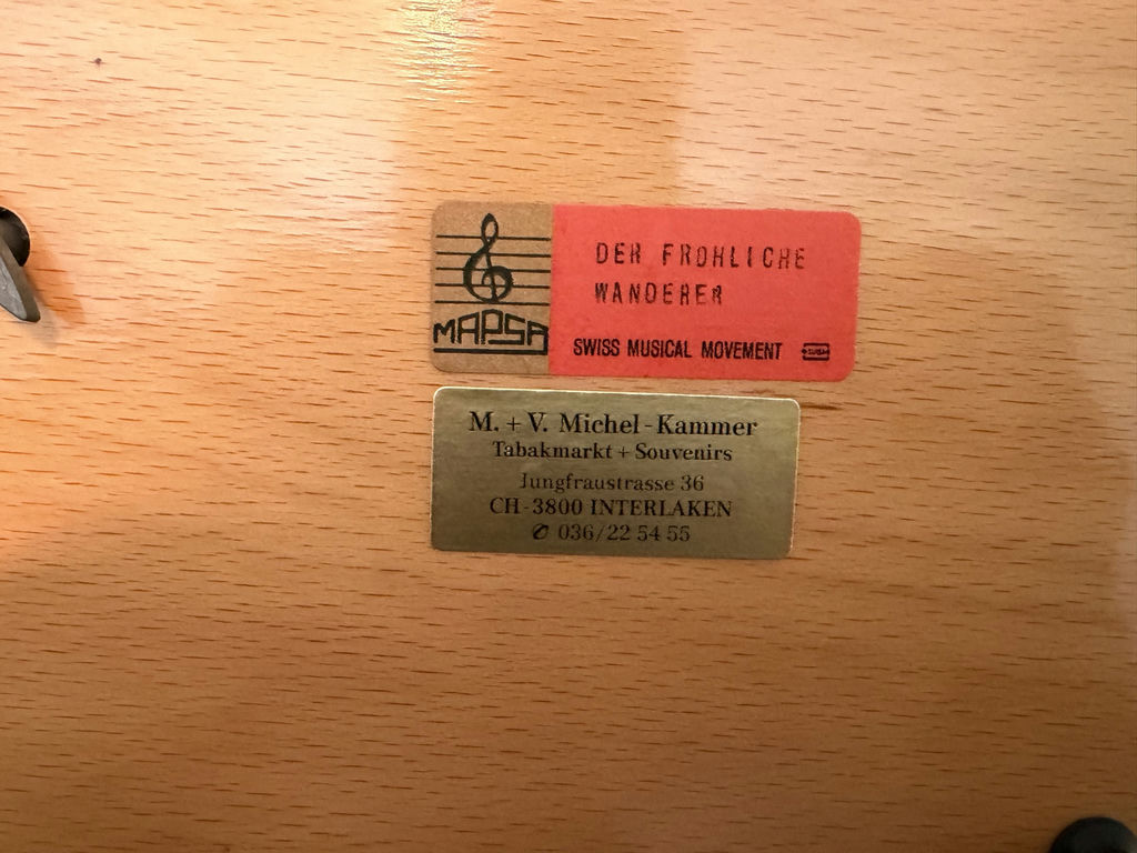 Sorrento Inlaid Wood Musical Jewelry Box & Ingraham Tavel Clock - image 14 of 14