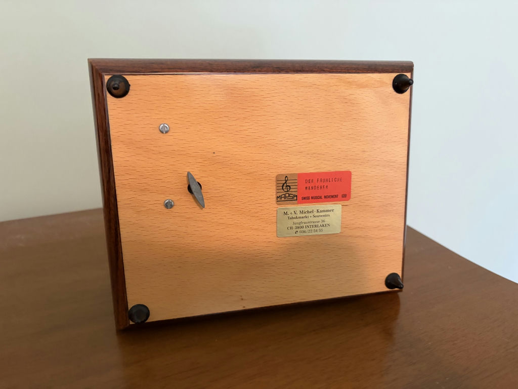 Sorrento Inlaid Wood Musical Jewelry Box & Ingraham Tavel Clock - image 13 of 14