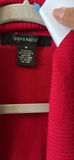 89th & Madison Red Cardigan and Lavena Black Animal Print Top - thumbnail 3 of 7