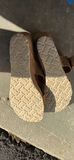 Pair of Brown Suede Slide Sandals - thumbnail 5 of 6
