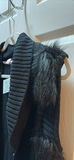 Black Knit Vest with Faux Fur Trim - thumbnail 3 of 6