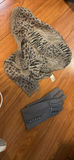 Animal Print Scarf and Gray Gloves - thumbnail 1 of 3