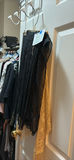 Black Sheer Scarf and Gold Fringe Shawl - thumbnail 1 of 4