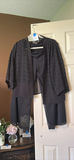 Black Sheer Pants and Open Front Jacket Set - thumbnail 1 of 6