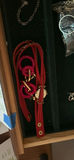 Red Rhinestone Wrap Watch and Pair of Earrings - thumbnail 1 of 4