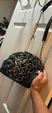 Black Crossbody Handbag with Ruffled Front Detail - thumbnail 3 of 3