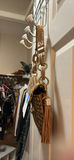 Brown Patterned Shoulder Handbag with Tassel - thumbnail 2 of 4