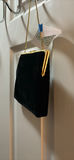 Black Velvet Evening Handbag with Gold Chain Strap - thumbnail 4 of 4