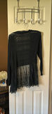 Avena Black Lace Hem Cardigan Size M/L - thumbnail 4 of 4
