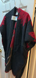 Black and Red Wool Blend Poncho - thumbnail 1 of 4
