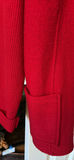 Tribal Red Open Front Cardigan Sweater - thumbnail 3 of 4