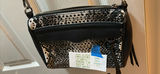 Black and Snakeskin Pattern Crossbody Handbag - thumbnail 3 of 4