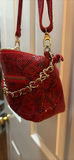 Red Snakeskin Pattern Shoulder Bag - thumbnail 3 of 3