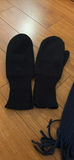 Black Mittens and Navy Blue Scarf - thumbnail 2 of 3