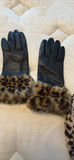 Leopard Print Faux Fur Hat, Scarf, and Gloves Set - thumbnail 2 of 4