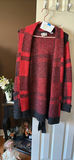 Cyrus Red and Black Plaid Cardigan Sweater - thumbnail 1 of 4