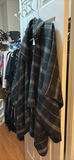 Black Plaid Hooded Poncho - thumbnail 1 of 4