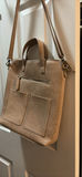 Beige Faux Leather Tote Shoulder Bag - thumbnail 2 of 3
