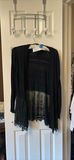 Avena Black Lace Hem Cardigan Size M/L - thumbnail 1 of 4