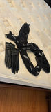 DKNY Black Studded Gloves and Feather Print Scarf - thumbnail 1 of 4