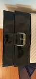 Black Patent Clutch Purse with Rhinestone Buckle - thumbnail 1 of 3