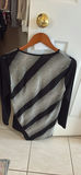 BCNL Design Black and Silver Striped Long Sleeve Top - thumbnail 3 of 4