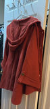 For Cynthia Hooded Red Jacket Size M - thumbnail 5 of 6