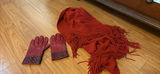 Red Scarf and Pair of Gloves - thumbnail 1 of 3