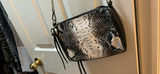 Black and Snakeskin Pattern Crossbody Handbag - thumbnail 4 of 4