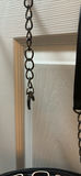 Black Crossbody Handbag with Ruffled Front Detail - thumbnail 2 of 3