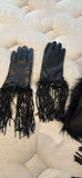 Black Leather Fringe Gloves and Faux Fur Scarf Set - thumbnail 2 of 3