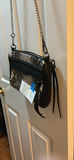 Black and Snakeskin Pattern Crossbody Handbag - thumbnail 2 of 4