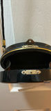 Black Oval Clutch Purse with Shoulder Strap - thumbnail 4 of 4