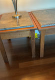 Two Dark Oak Tables With Granite tops, Lamp - thumbnail 4 of 6