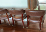 Set of 5 brown 'leather' dining chairs with wood frames - thumbnail 7 of 8