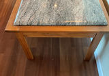 Two Dark Oak Tables With Granite tops, Lamp - thumbnail 6 of 6