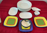 Dansk handpainted dinnerware with colorful square plates - thumbnail 1 of 5