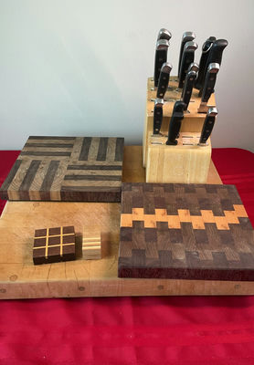 Thick Wood Cutting Boards, Cutlery - Image 1 of 7