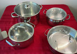 Cookware set: stainless steel pots with glass lids and nonstick frying pans - thumbnail 4 of 8