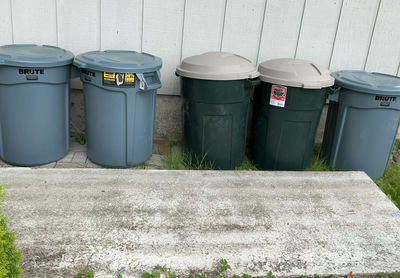 5 Large Heavy Duty Trash Cans - Image 1 of 4