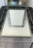 Pair Of Silver Toned Metal Framed Wall Mirrors - thumbnail 2 of 5