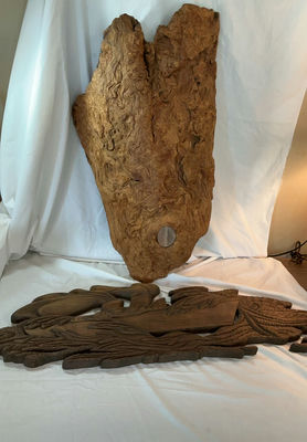 Two Vintage Wood Wall Sculptures - Image 1 of 8