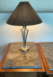 Two Dark Oak Tables With Granite tops, Lamp - thumbnail 3 of 6
